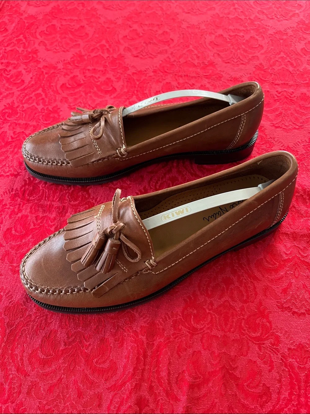 Cole Haan Men’s 10.5M Brown Leather Kiltie Tassel Loafers Moccasins